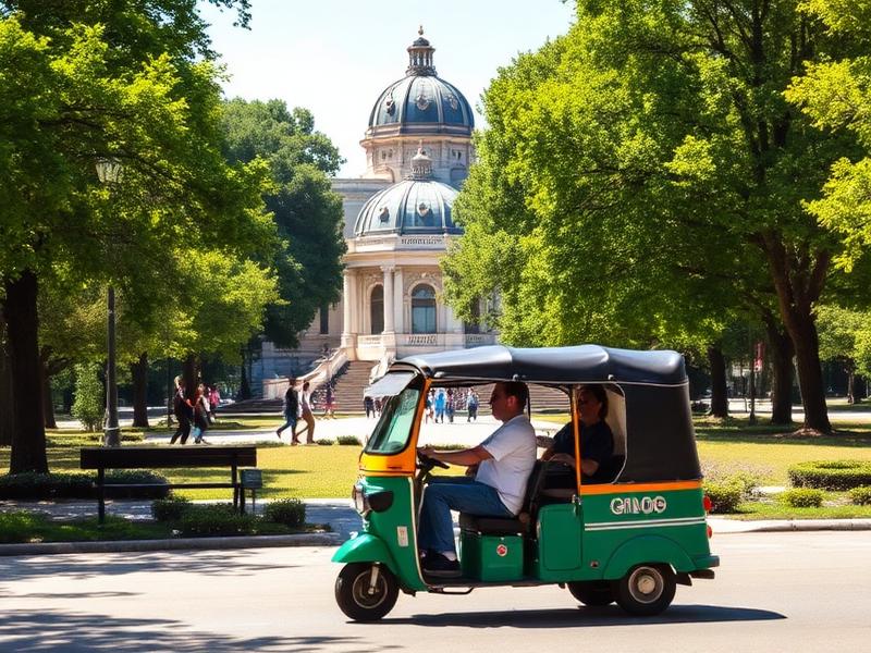 Tour en tuk tuk junto al Parque del Retiro de Madrid